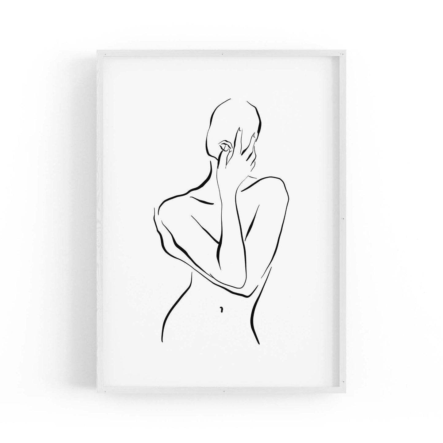 Nude Female Body Minimal Line Drawing Wall Art #1 - The Affordable Art Company