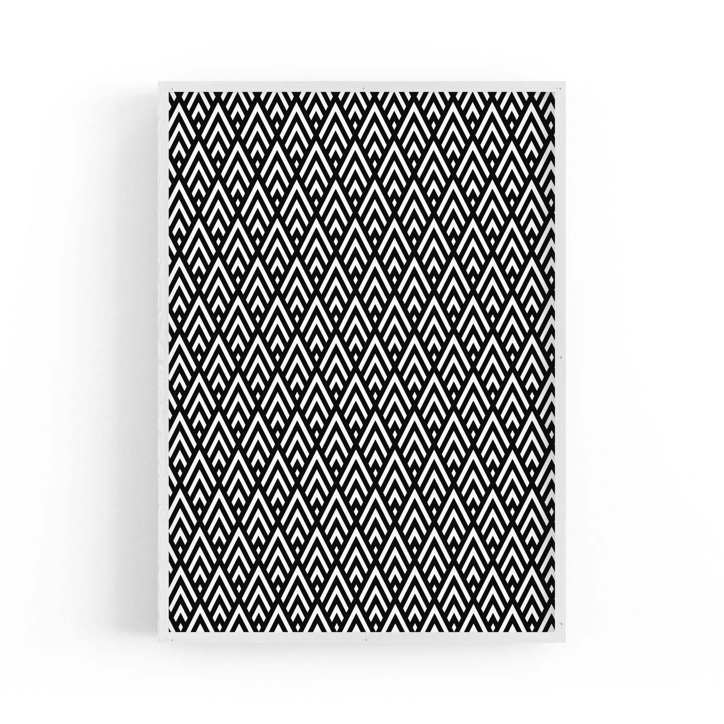 Geometric Pattern Abstract Black & White Wall Art #1 - The Affordable Art Company