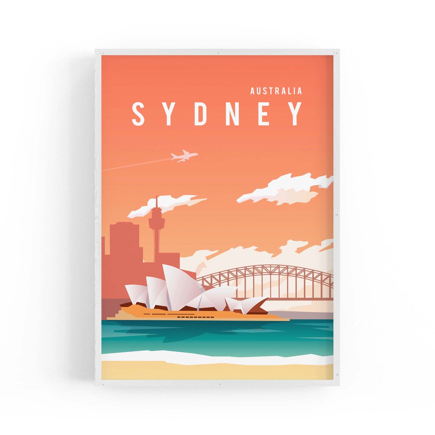 Retro Sydney Australia Vintage Travel Wall Art #2 - The Affordable Art Company