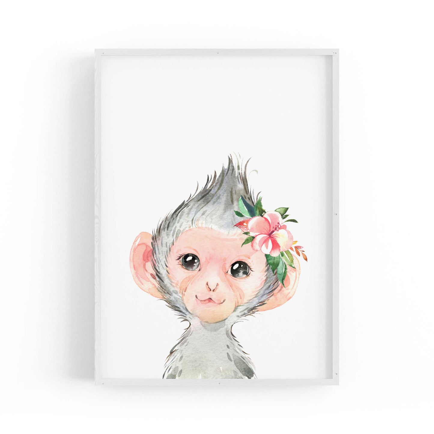 Cute Baby Monkey Nursery Animal Gift Wall Art - The Affordable Art Company
