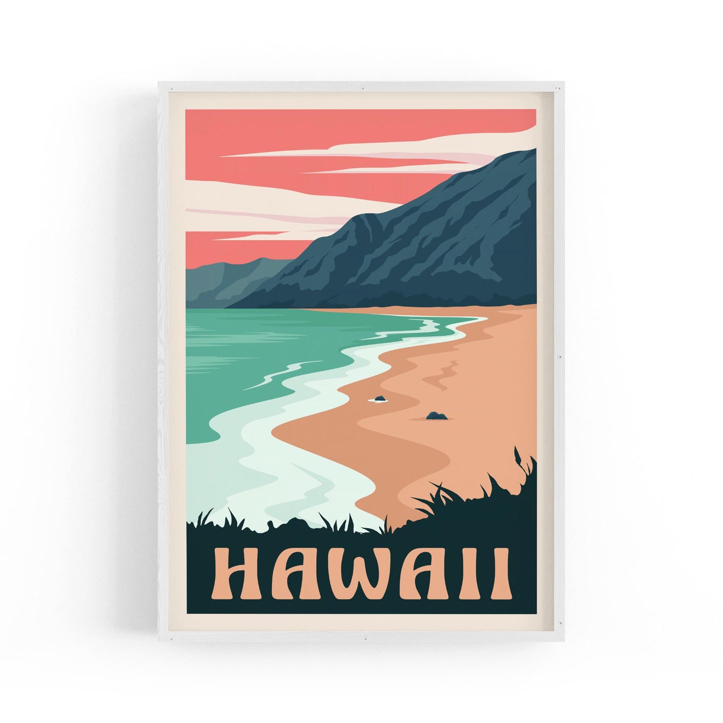 Retro Hawaii, USA Travel Advert Wall Art - Portsby