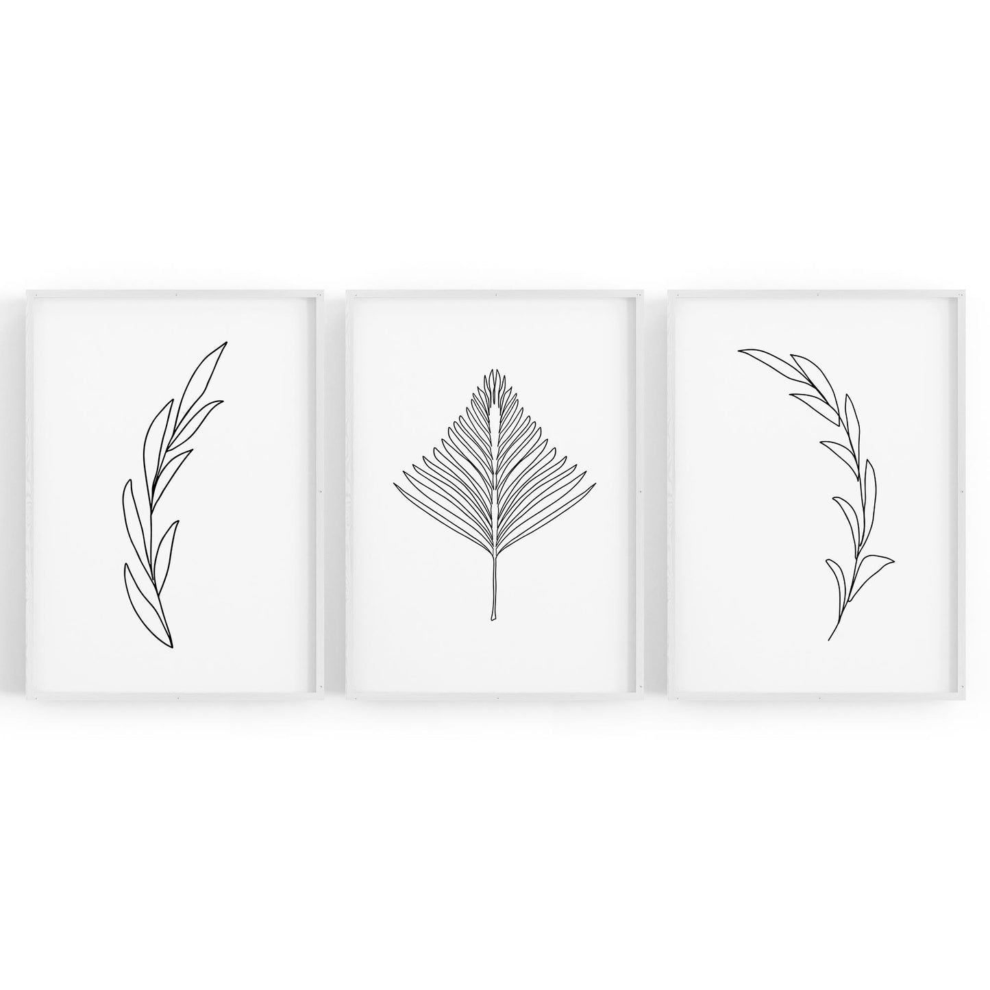 Set of Minimal Plant Line Drawings Wall Art #1 - The Affordable Art Company