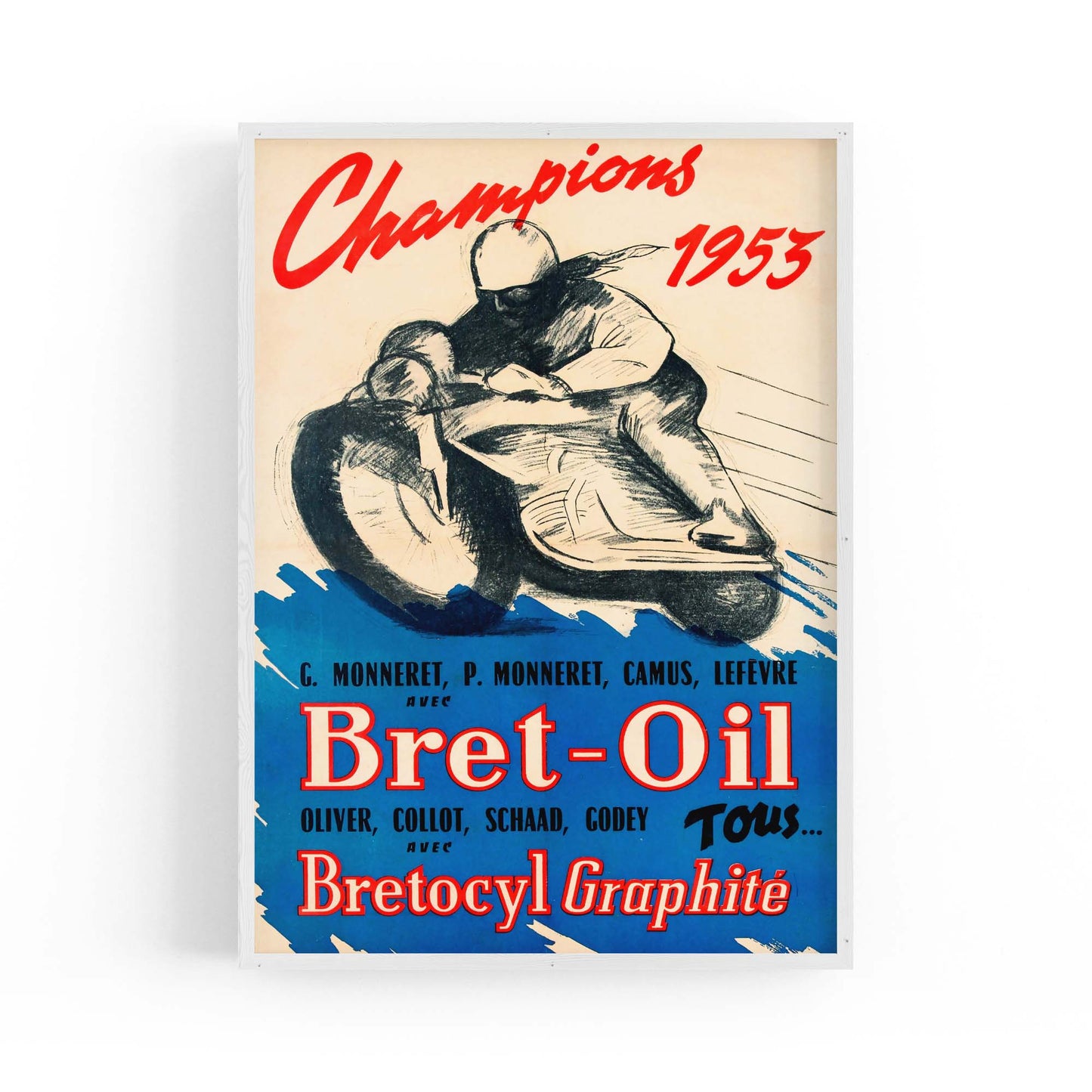 French Bret-Oil Vintage Advert Garage Wall Art - The Affordable Art Company