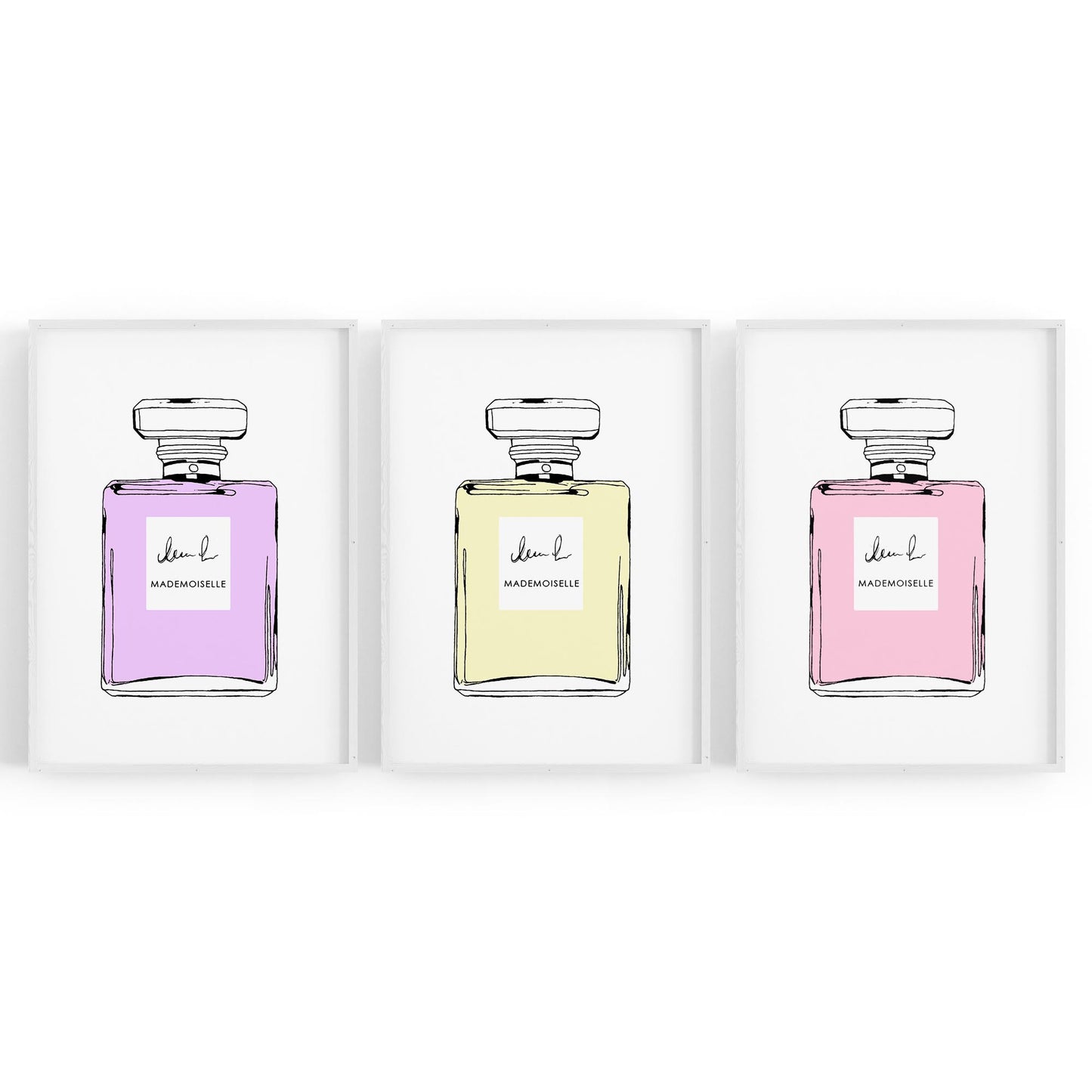 Set of Perfume Bottle Fashion Bedroom Wall Art #5 - The Affordable Art Company