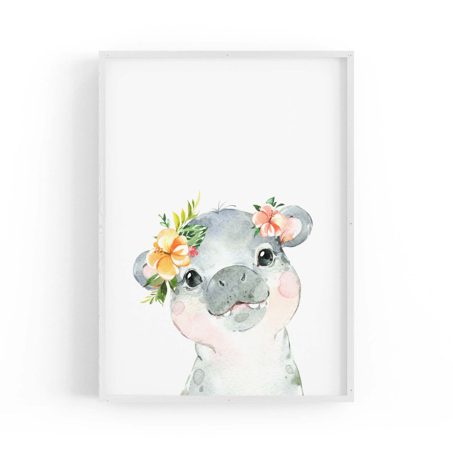 Cute Baby Hippo Nursery Animal Gift Wall Art #2 - The Affordable Art Company