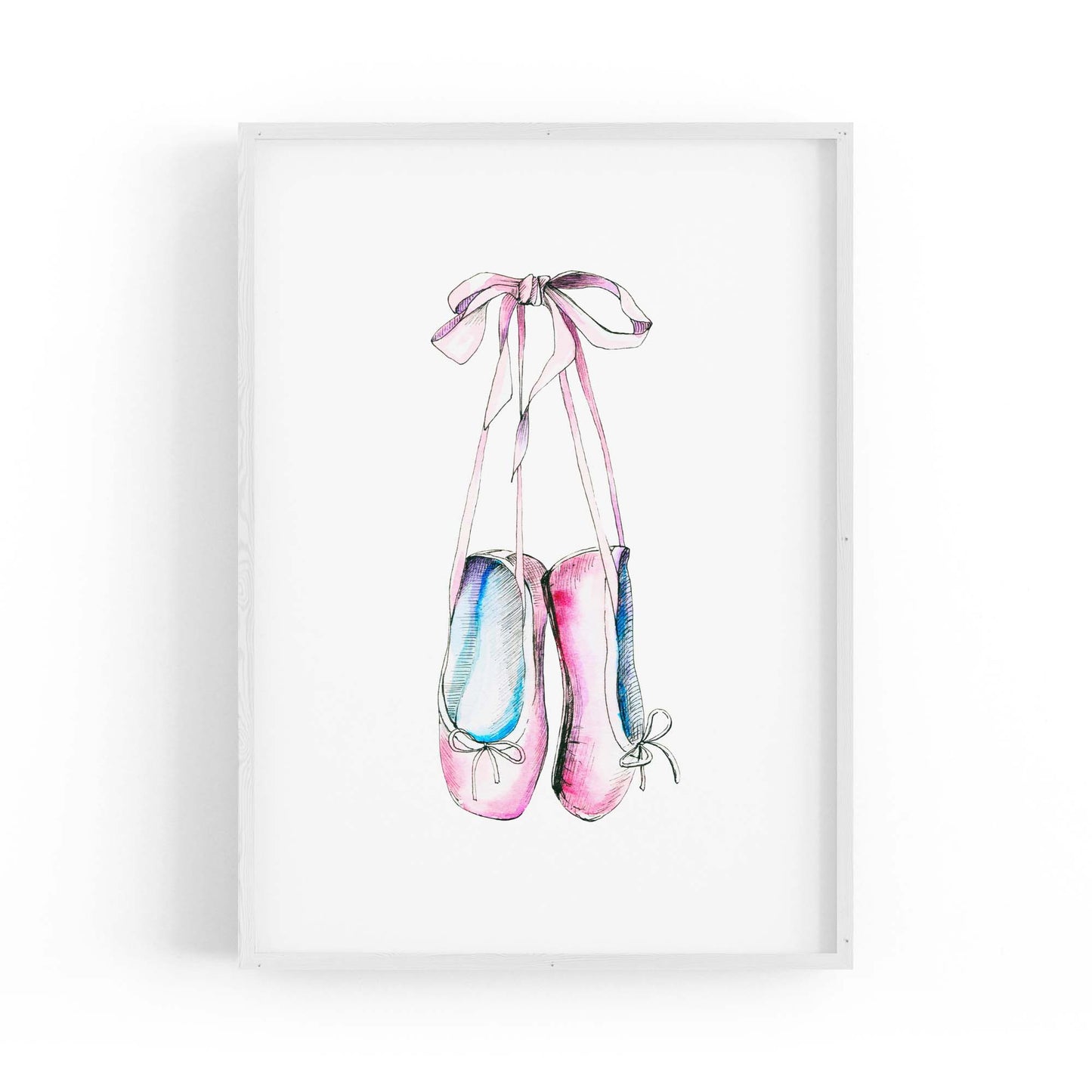 Cute Ballet Shoes Girls Bedroom Pink Wall Art - The Affordable Art Company