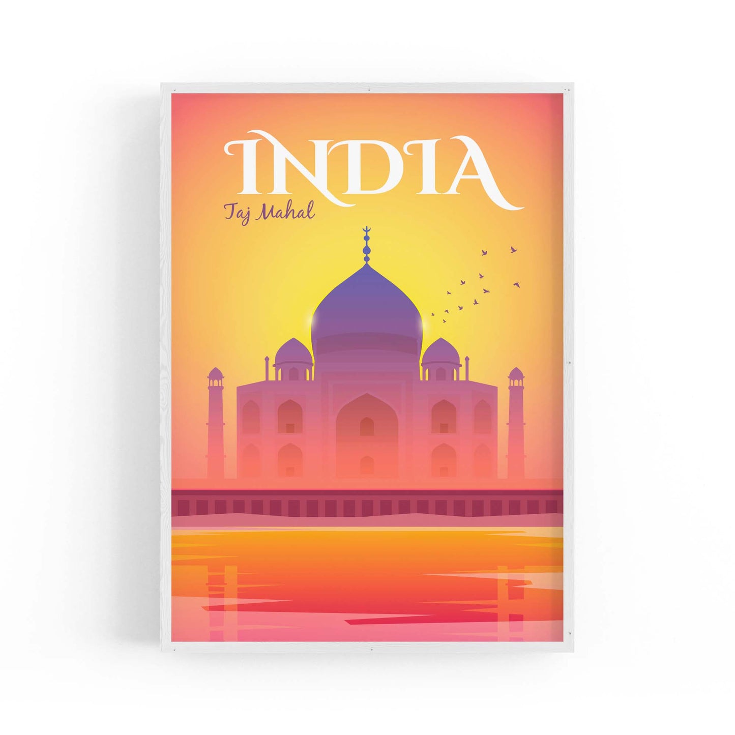 Retro Taj Mahal, India Vintage Travel Wall Art - The Affordable Art Company