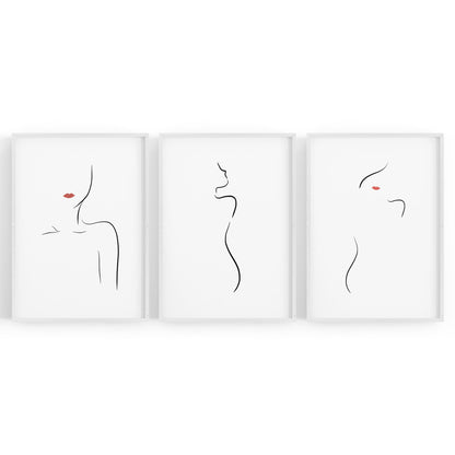 Set of Body Line Fashion Girls Bedroom Wall Art - The Affordable Art Company
