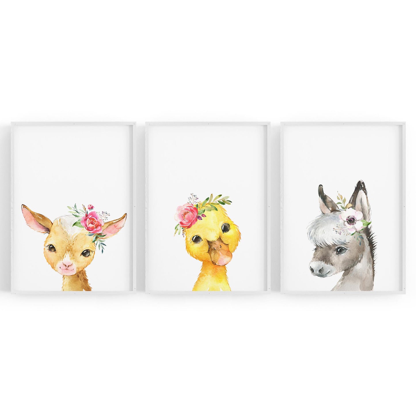 Set of Cute Baby Farm Animals Nursery Wall Art #2 - The Affordable Art Company