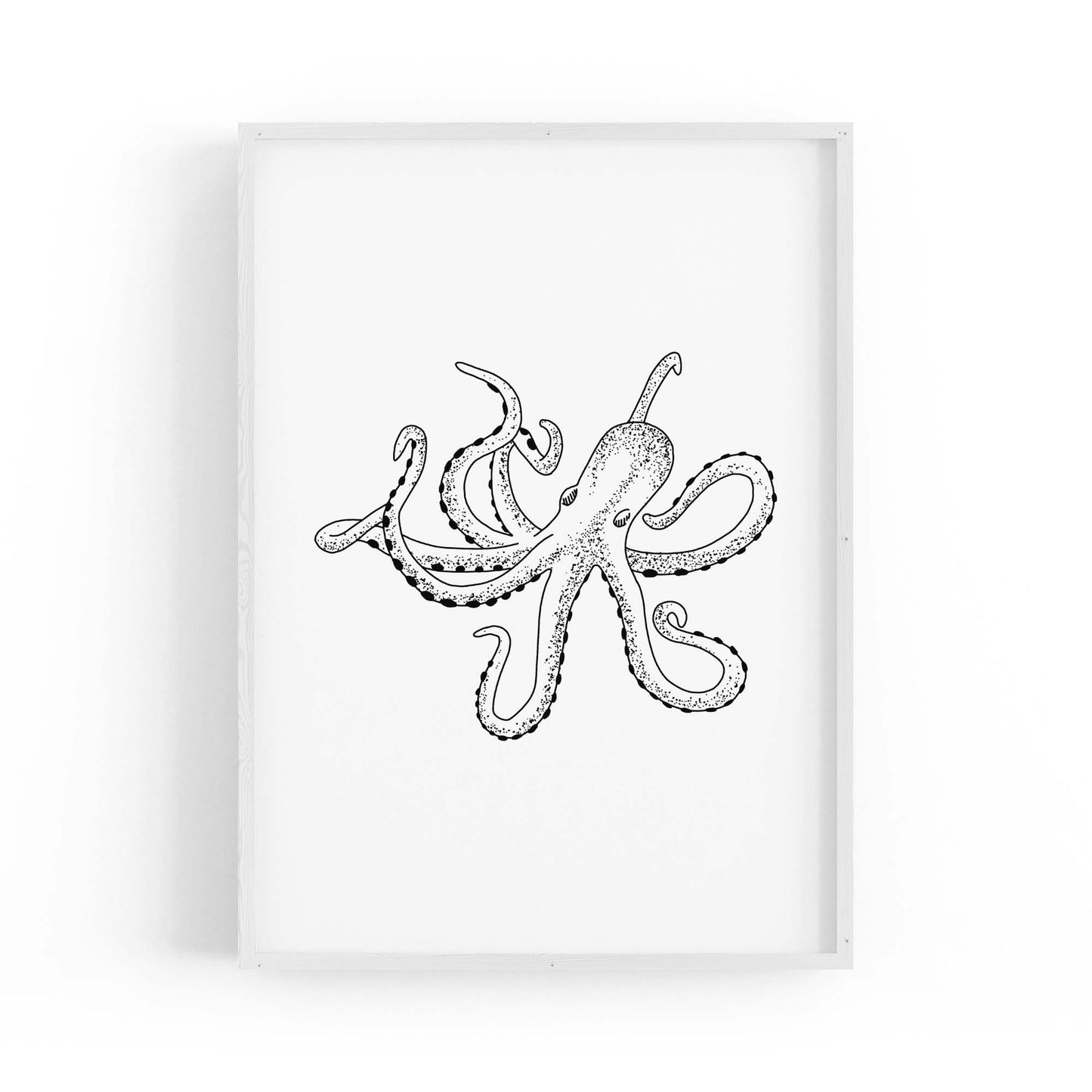Octopus Drawing Minimal Sealife Wall Art #2 - The Affordable Art Company