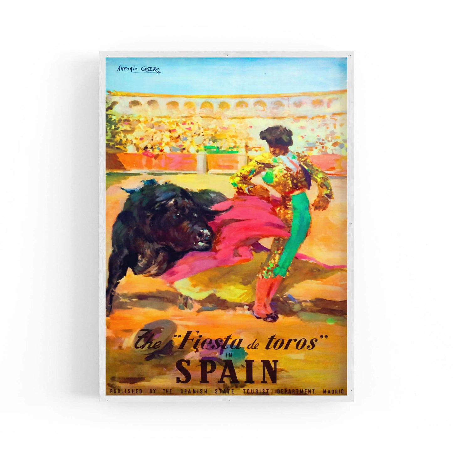 Fiesta de Toros Spain Vintage Travel Advert Wall Art - The Affordable Art Company