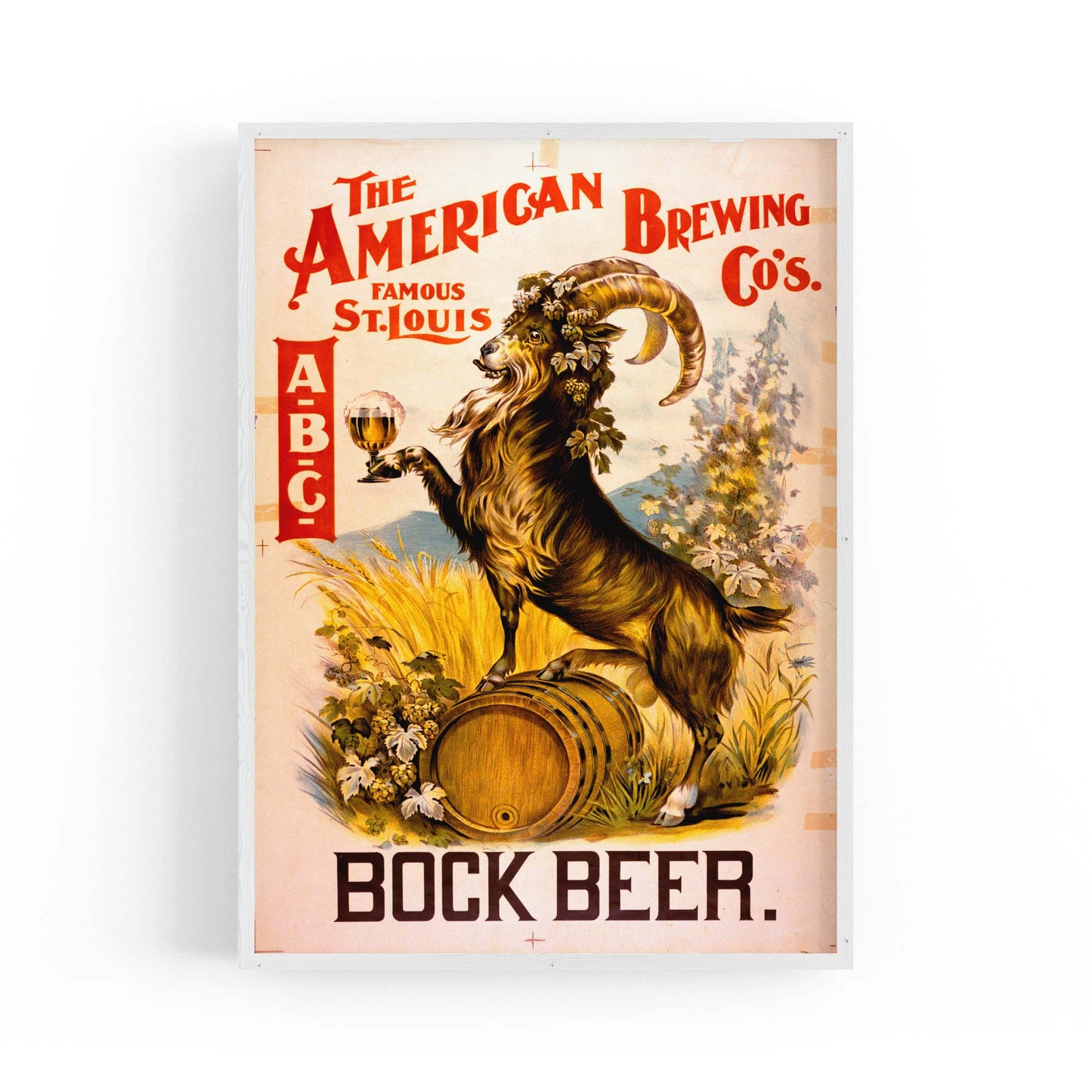 American Bock Beer Vintage Man Cave Wall Art - The Affordable Art Company