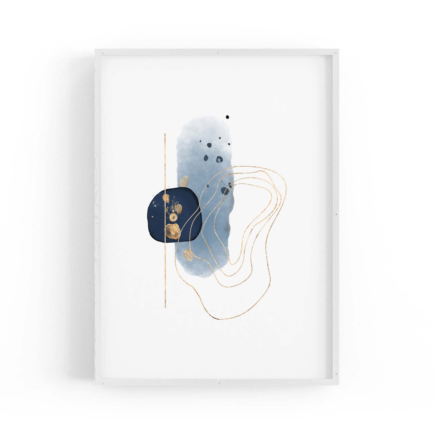 Blue Abstract Painting Minimal Modern Wall Art #3 - The Affordable Art Company