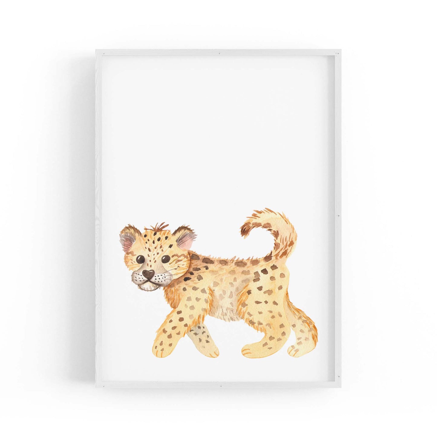 Cartoon Leopard Cute Nursery Baby Animal Art #1 - The Affordable Art Company