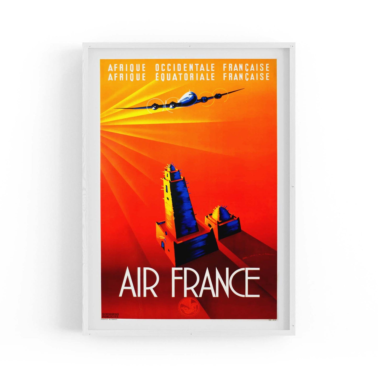 Air France Vintage Travel Advert Airline Wall Art - The Affordable Art Company