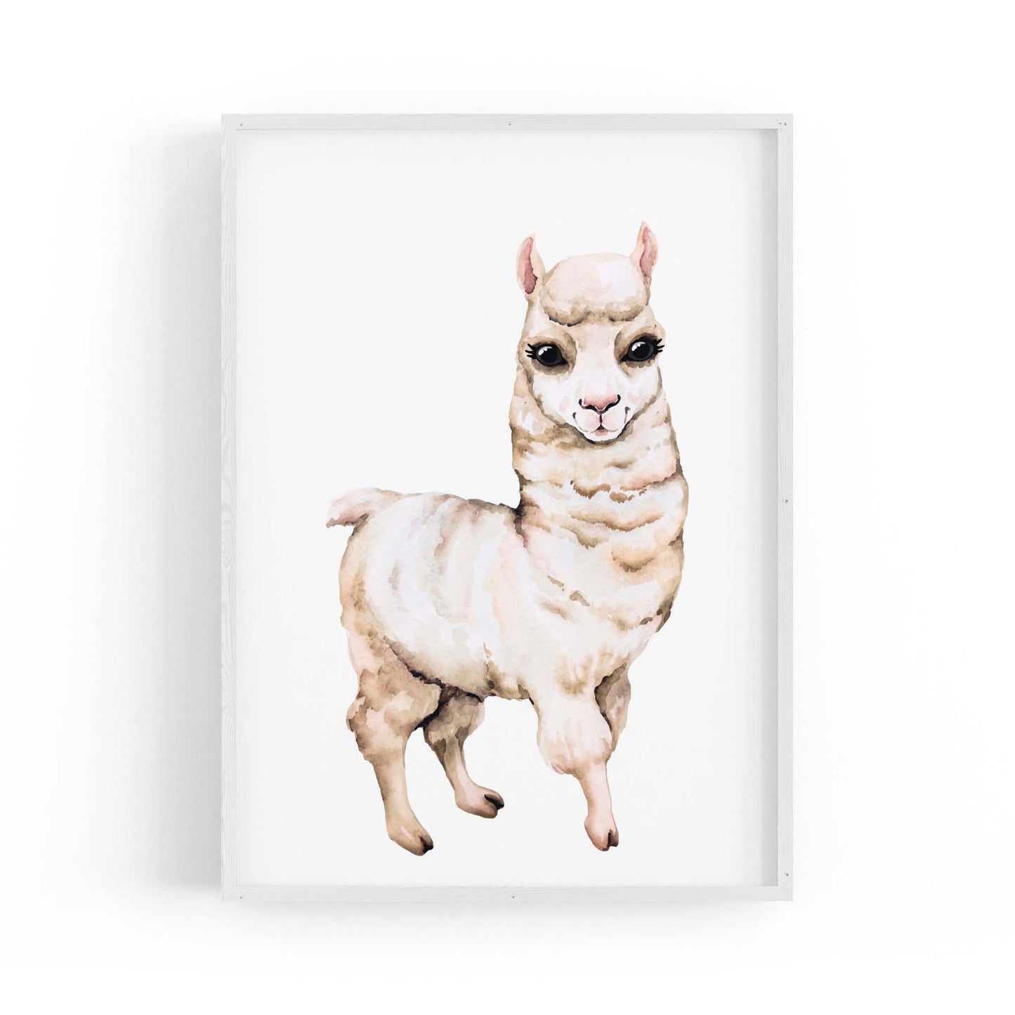 Cartoon Llama Cute Nursery Baby Animal Wall Art - The Affordable Art Company