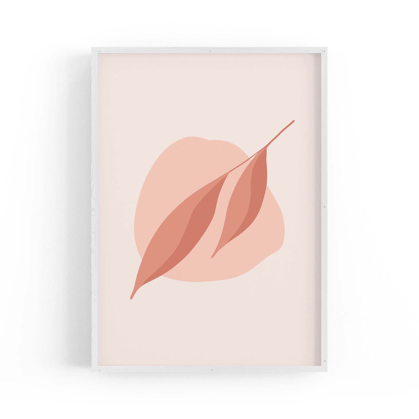 Minimal Leaf Pink & Pastel Retro Abstract Wall Art #1 - The Affordable Art Company