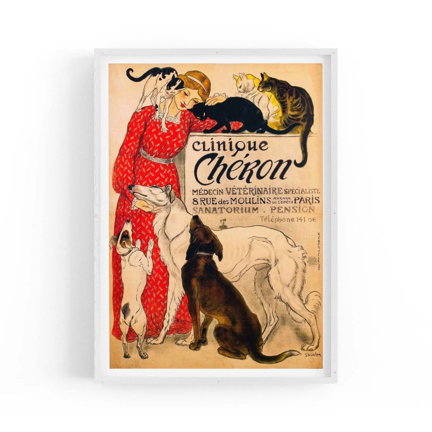 French Cheron Animal Vintage Advert Wall Art - The Affordable Art Company