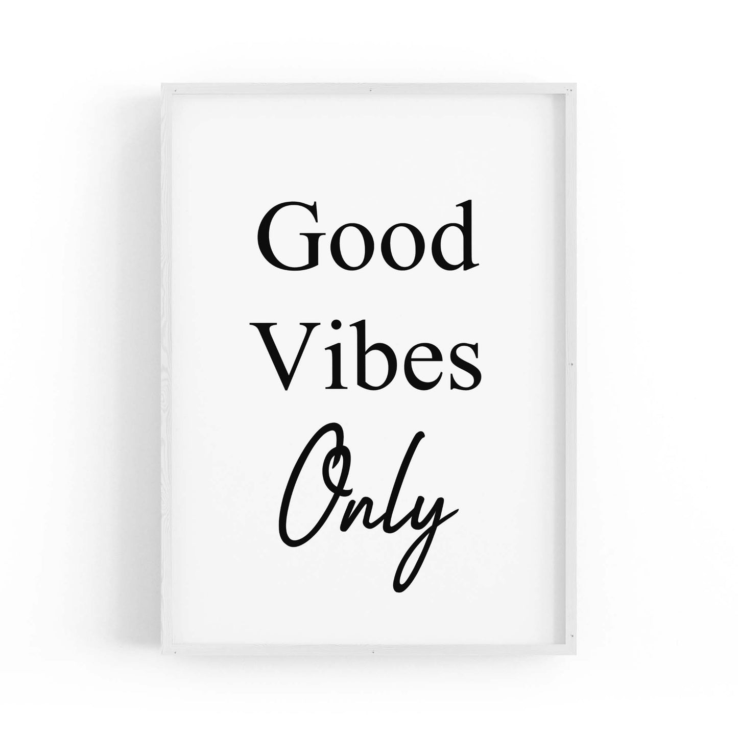 "Good Vibes" Fashion Quote Bedroom Wall Art - The Affordable Art Company