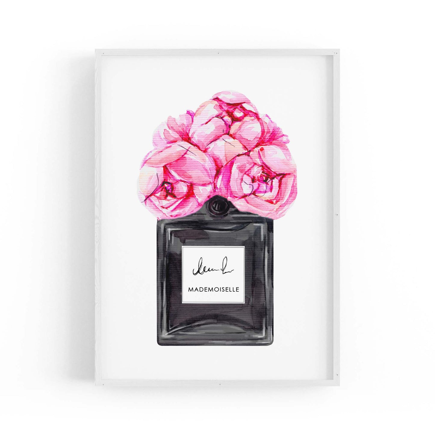 Pink Floral Perfume Bottle Fashion Flowers Wall Art #4 - The Affordable Art Company