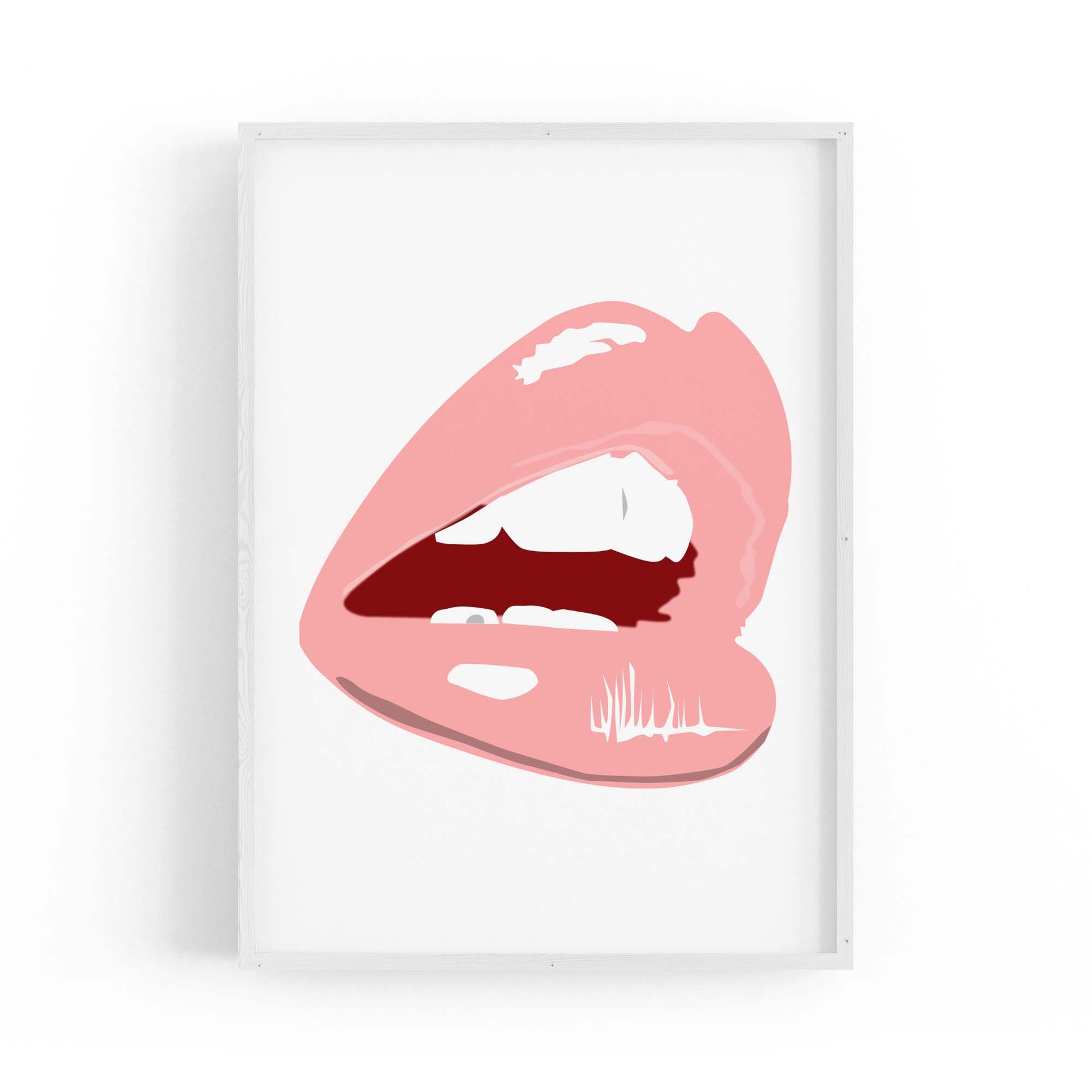 Pink Lips Fashion Girls Bedroom Makeup Wall Art - The Affordable Art Company