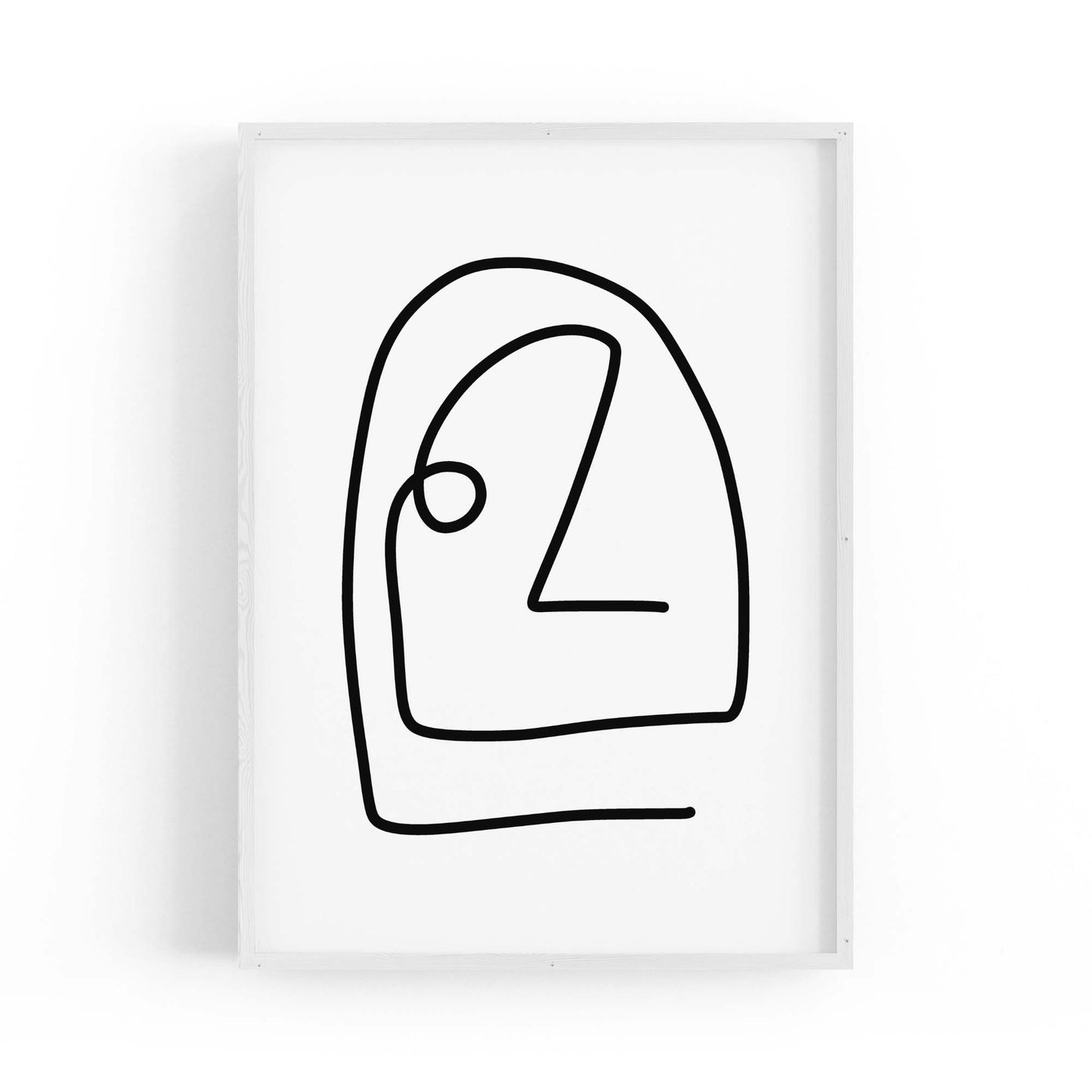 Minimal Abstract Line Face Modern Wall Art #2 - The Affordable Art Company