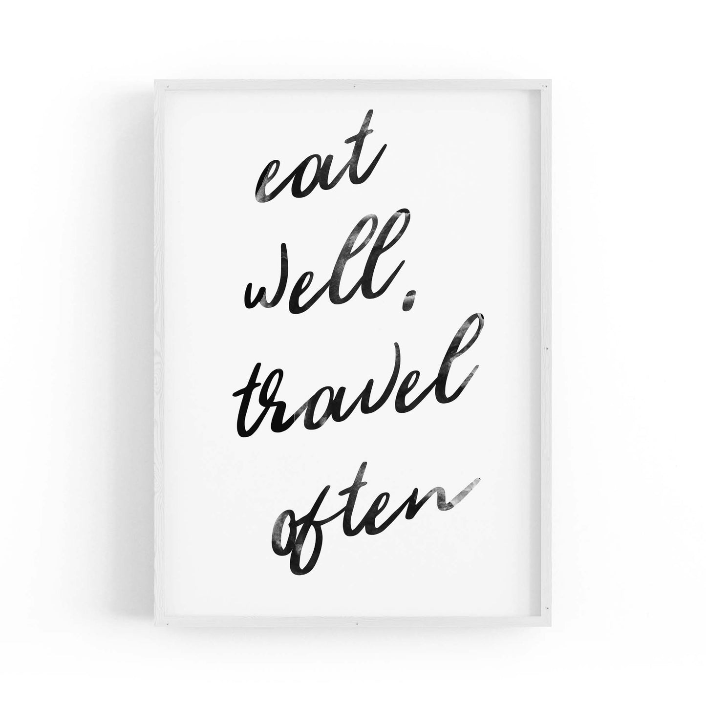 "Eat Well, Travel Often" Bedroom Quote Wall Art - The Affordable Art Company