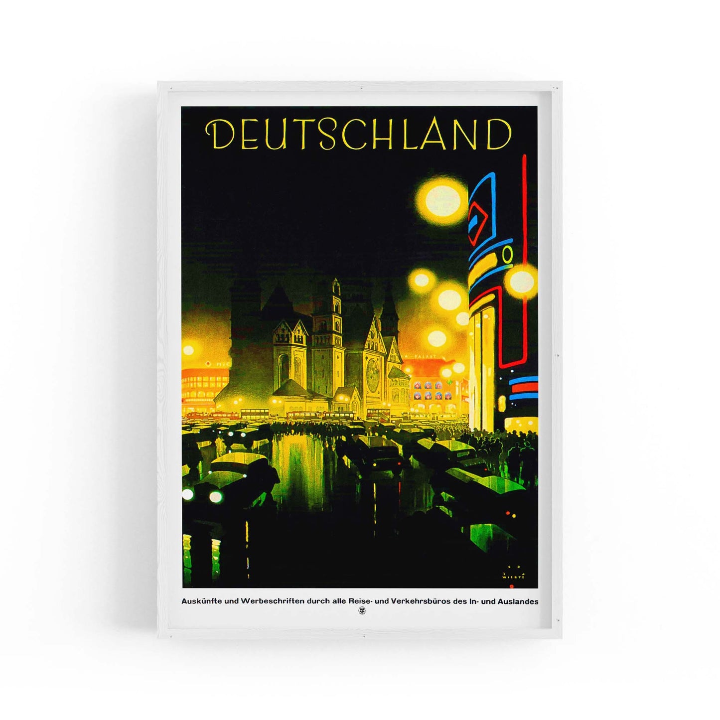 Deutschland Germany Vintage Travel Advert Wall Art - The Affordable Art Company