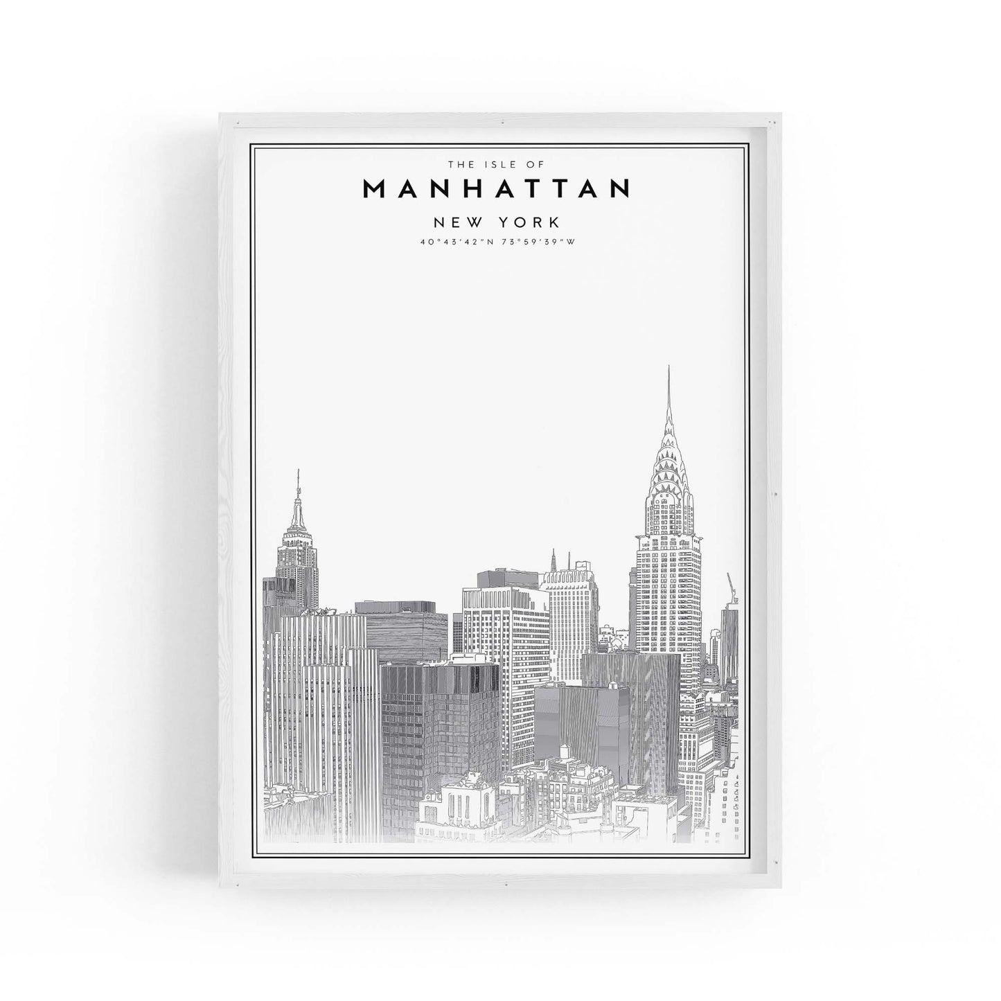 Minimal Manhattan Skyline New York Wall Art - The Affordable Art Company