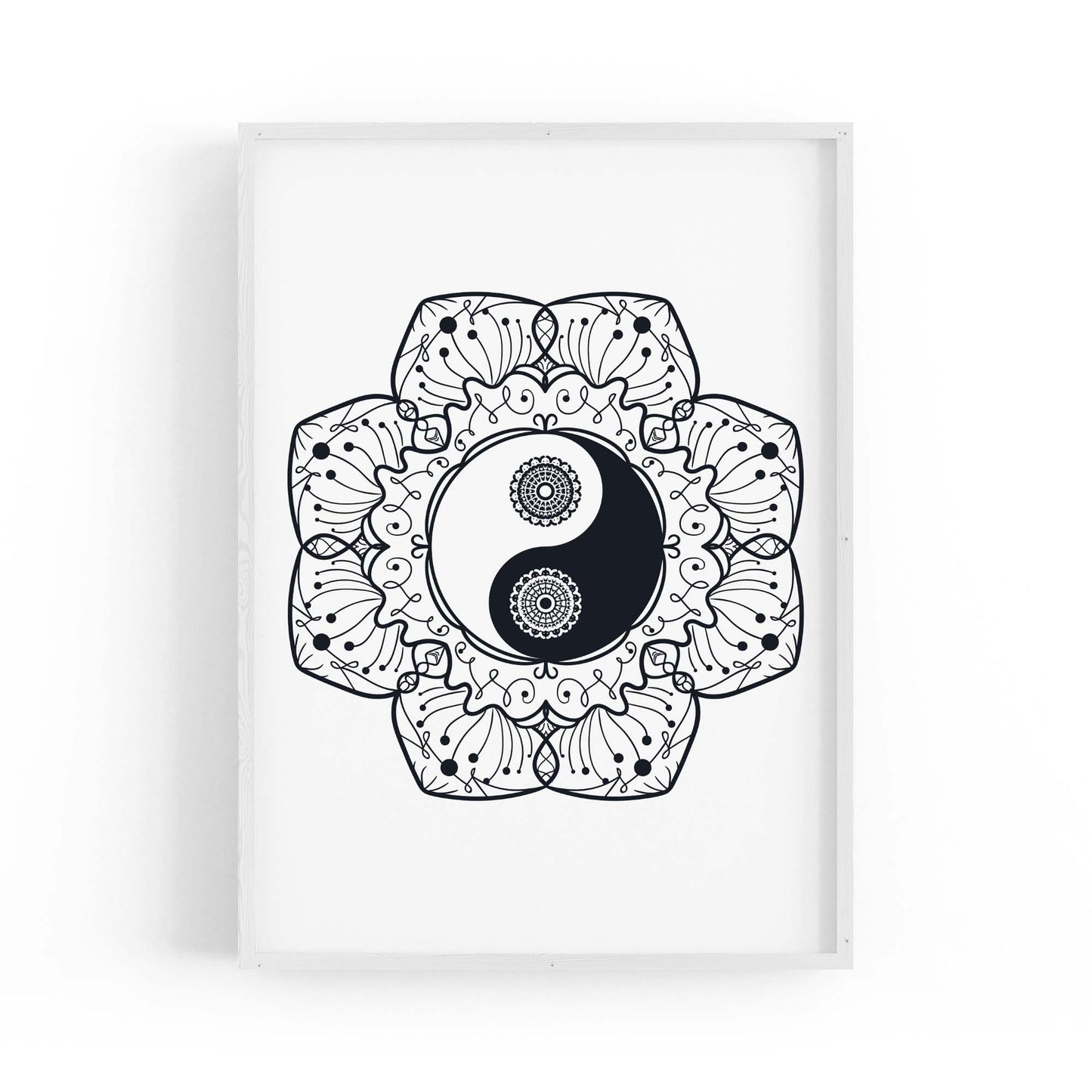 Yin Yang Mandala Calming Yoga Buddist Wall Art #3 - The Affordable Art Company