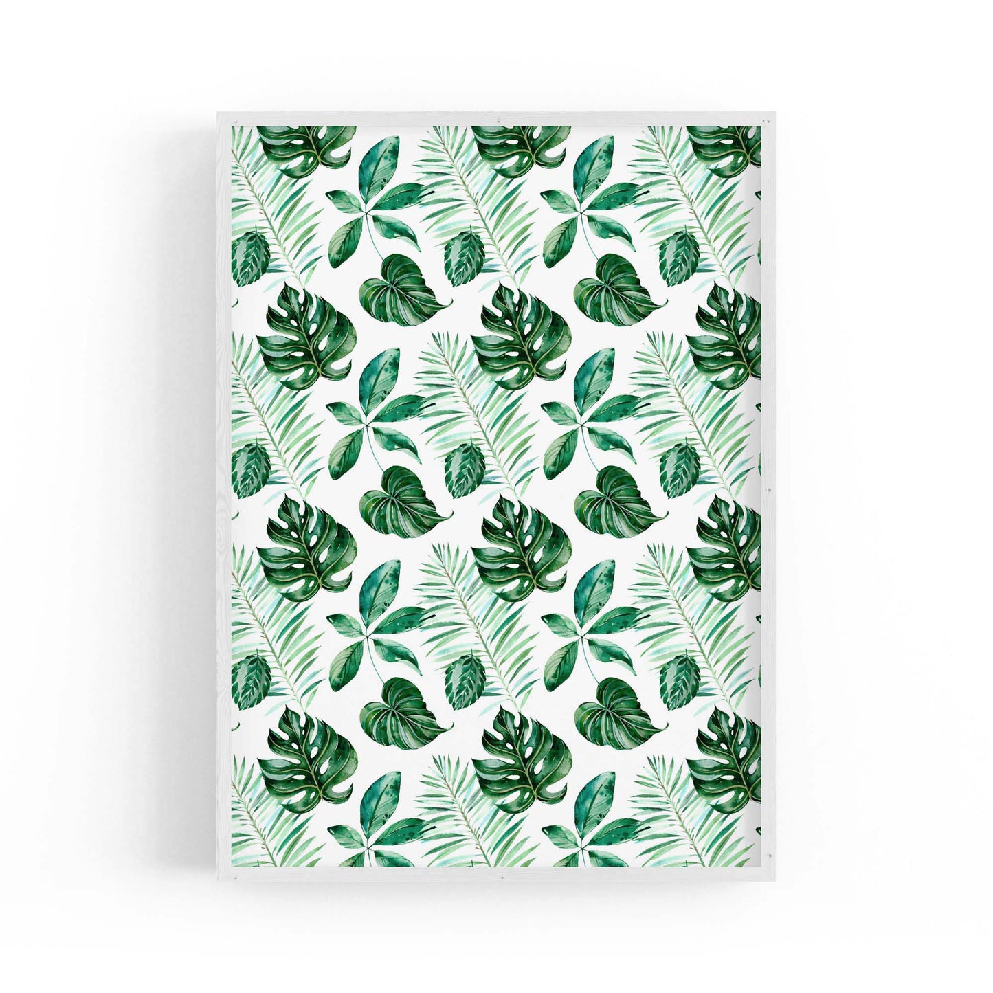 Green Leaves Pattern Nature Wall Art - The Affordable Art Company