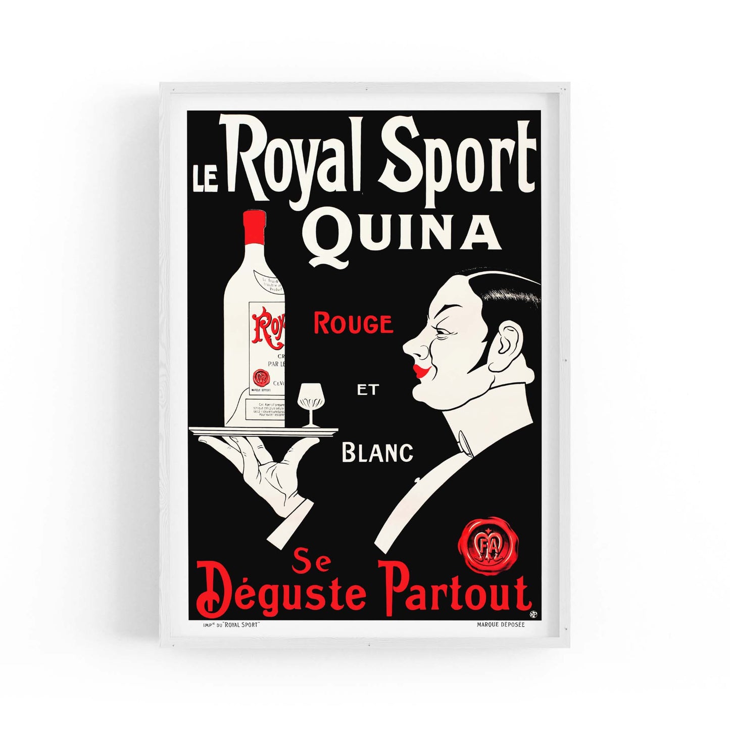 French Le Royal Wine Vintage Advert Cafe Wall Art - The Affordable Art Company