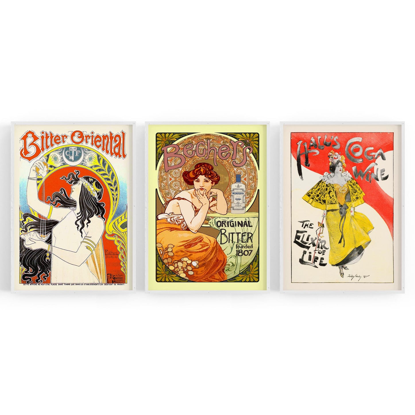 Set of Vintage French Bitter Adverts Wall Art - The Affordable Art Company