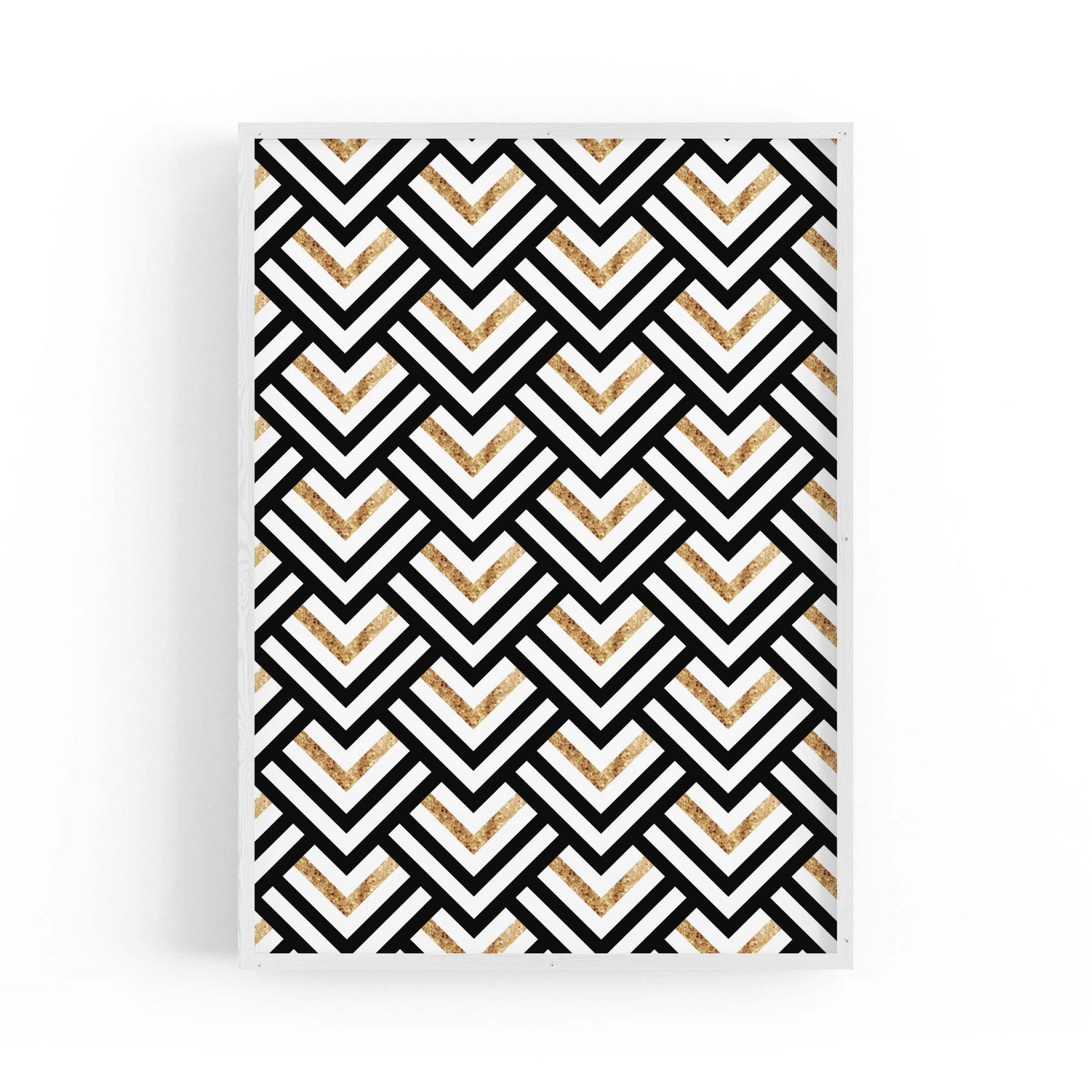 Geometric Pattern Abstract Black & White Wall Art #4 - The Affordable Art Company