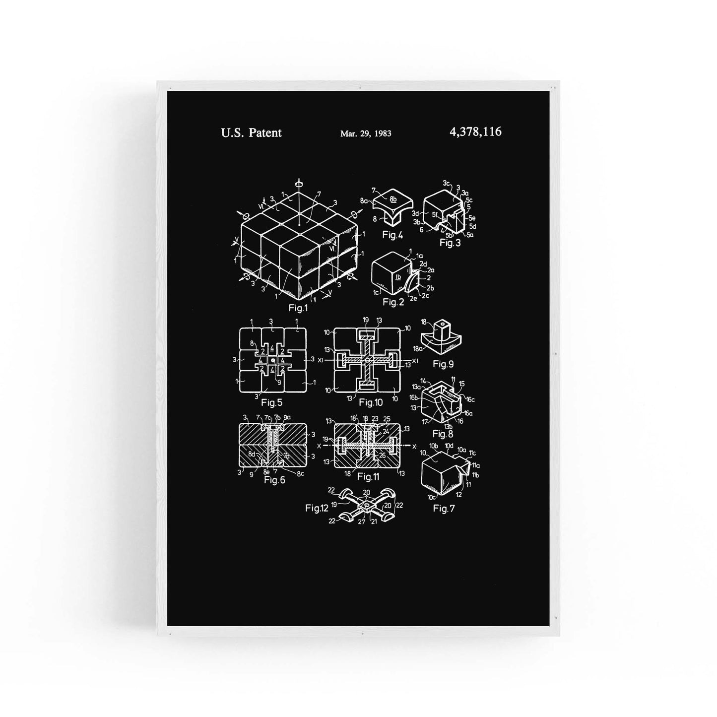 Vintage Rubik's Cube Patent 80s Toy Wall Art #1 - The Affordable Art Company