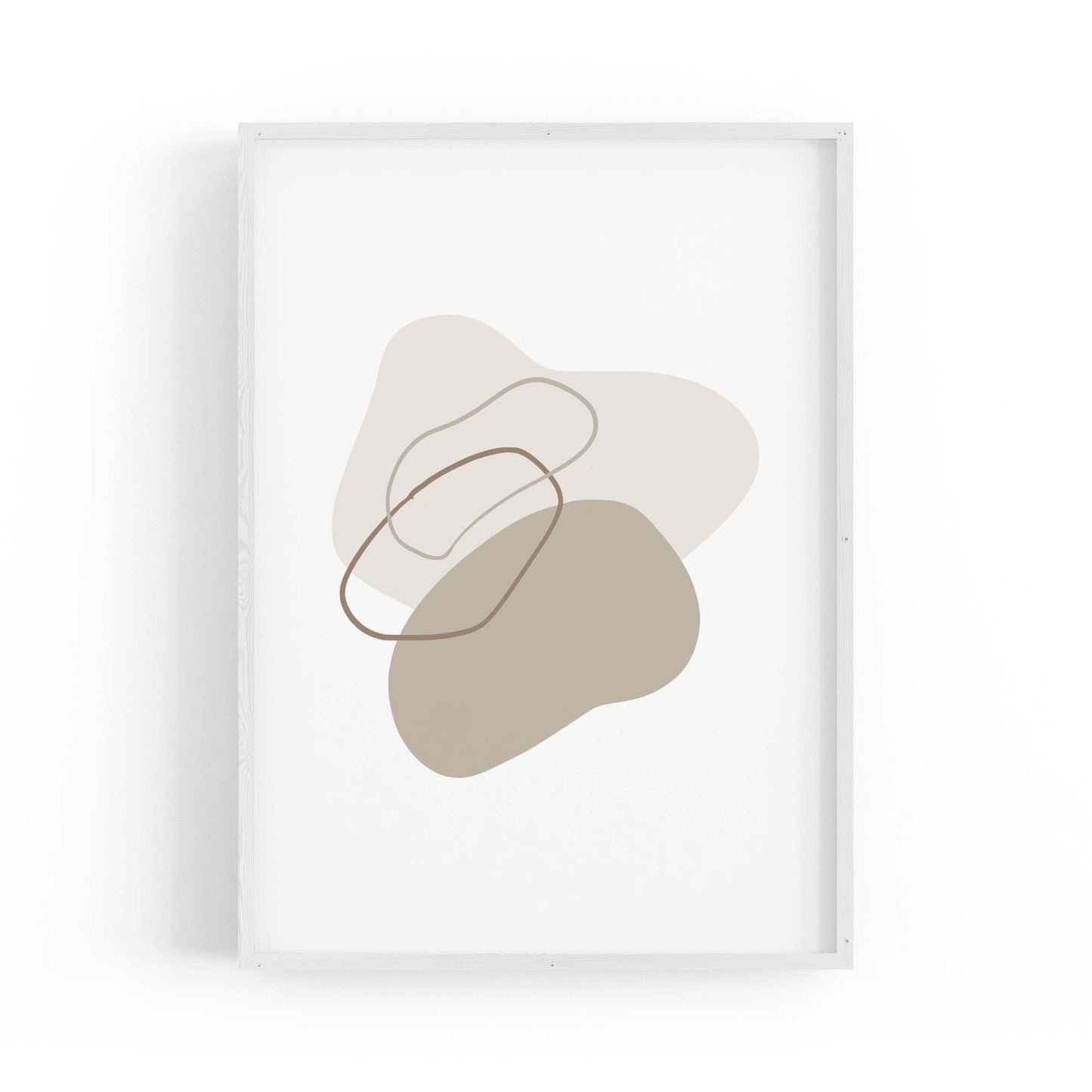 Minimal Black & White Shapes Abstract Wall Art #4 - The Affordable Art Company