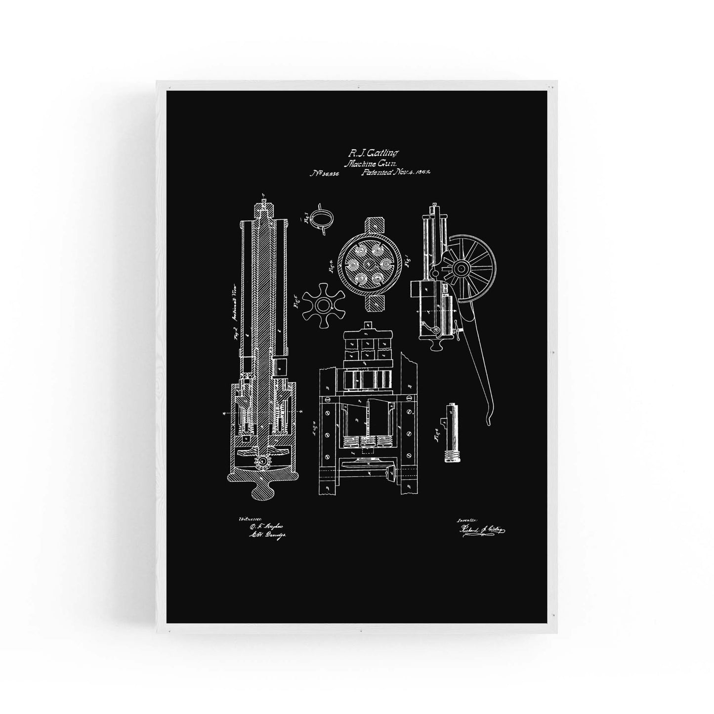 Vintage Machine Gun Patent Wall Art #1 - The Affordable Art Company