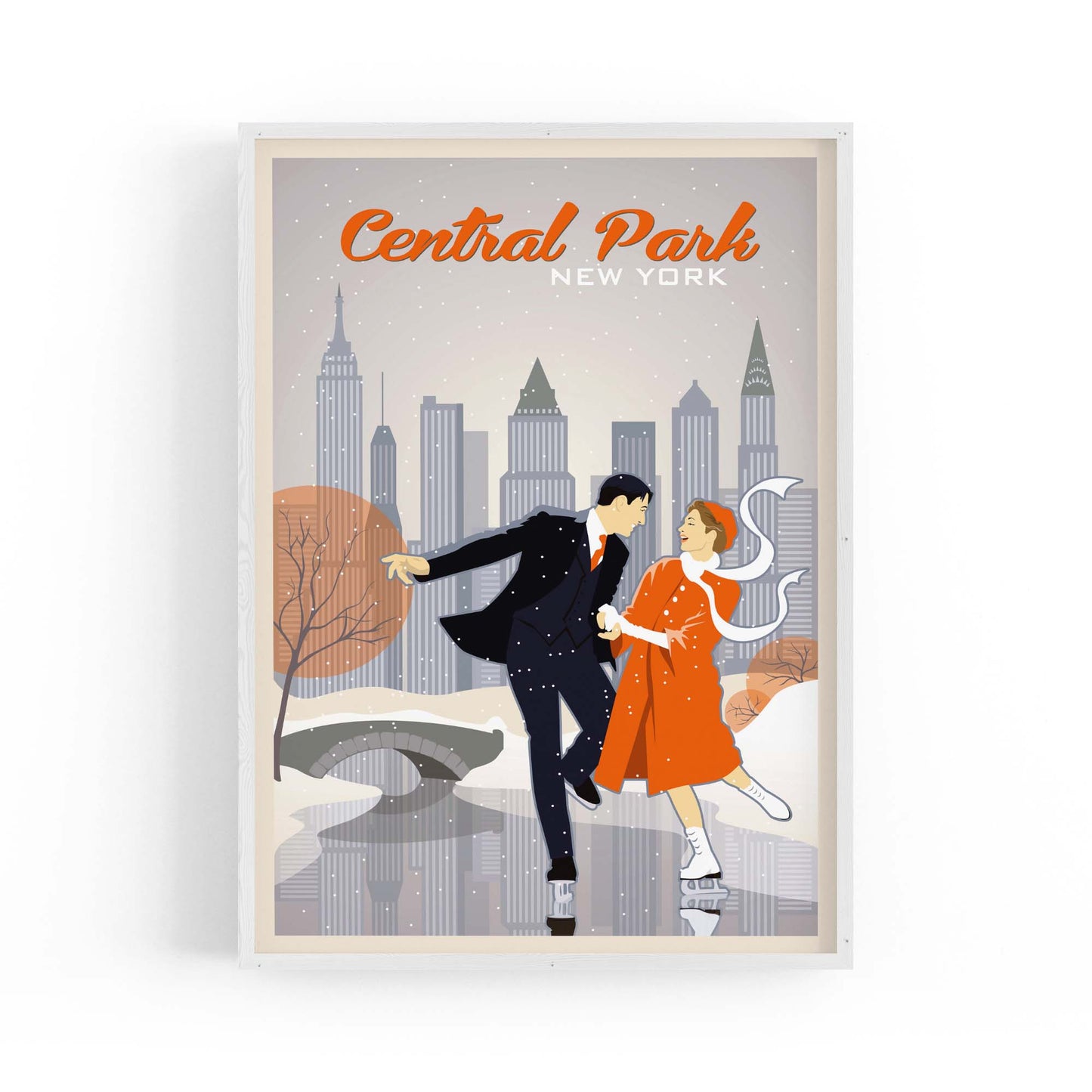 Central Park, New York Vintage Travel Wall Art - The Affordable Art Company
