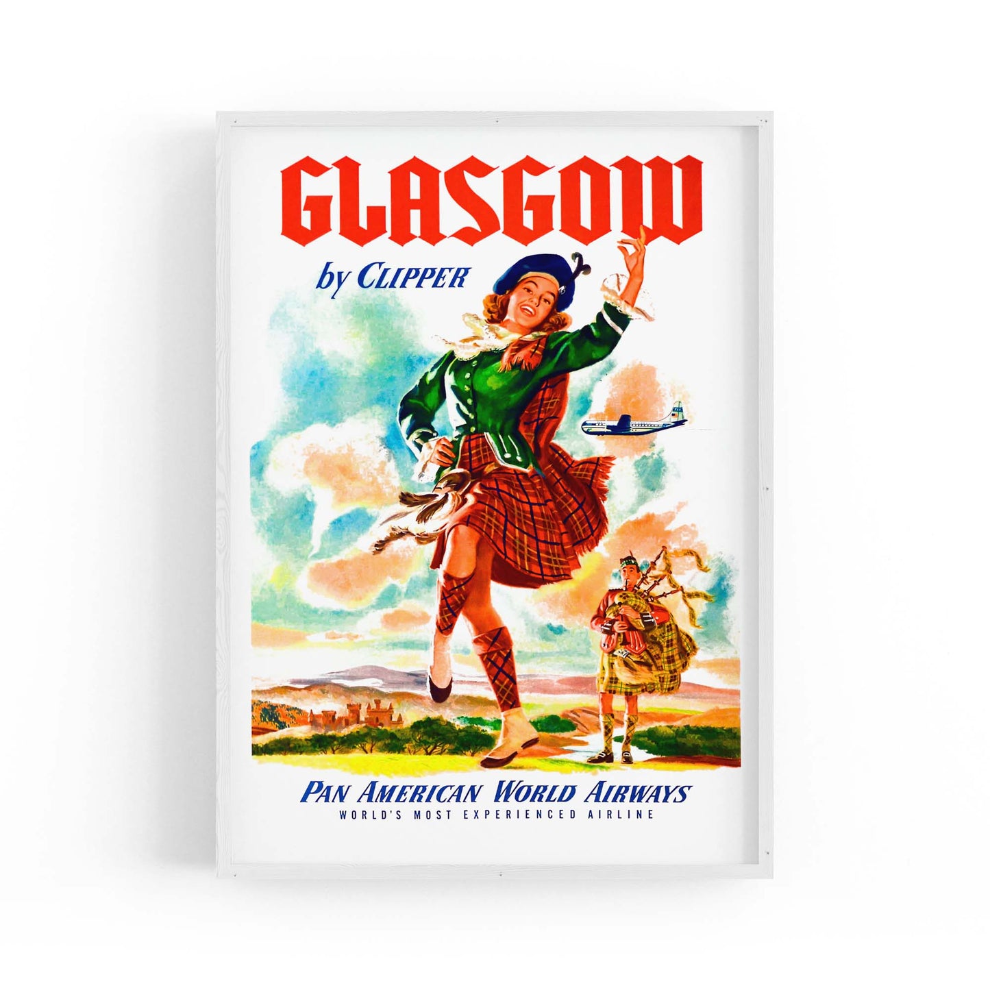 Glasgow, Scotland Vintage Travel Advert Wall Art - The Affordable Art Company