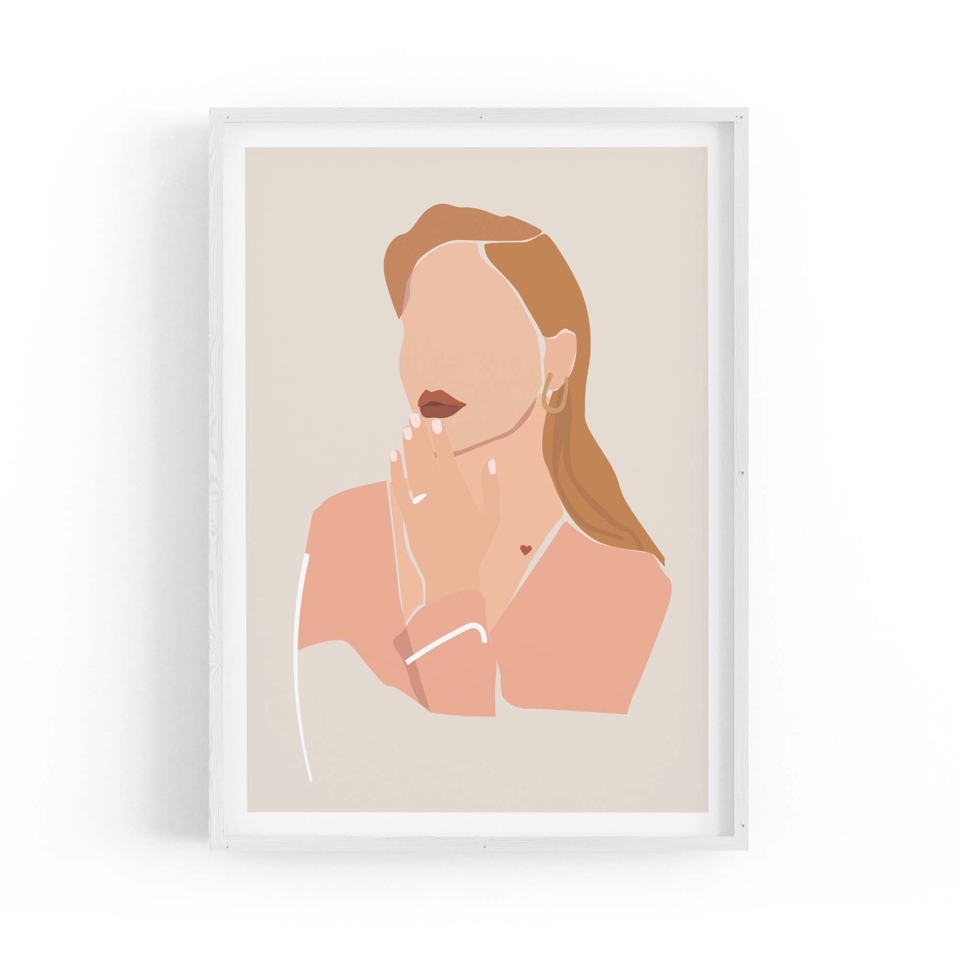Minimal Girl Abstract Retro Bedroom Wall Art #4 - The Affordable Art Company