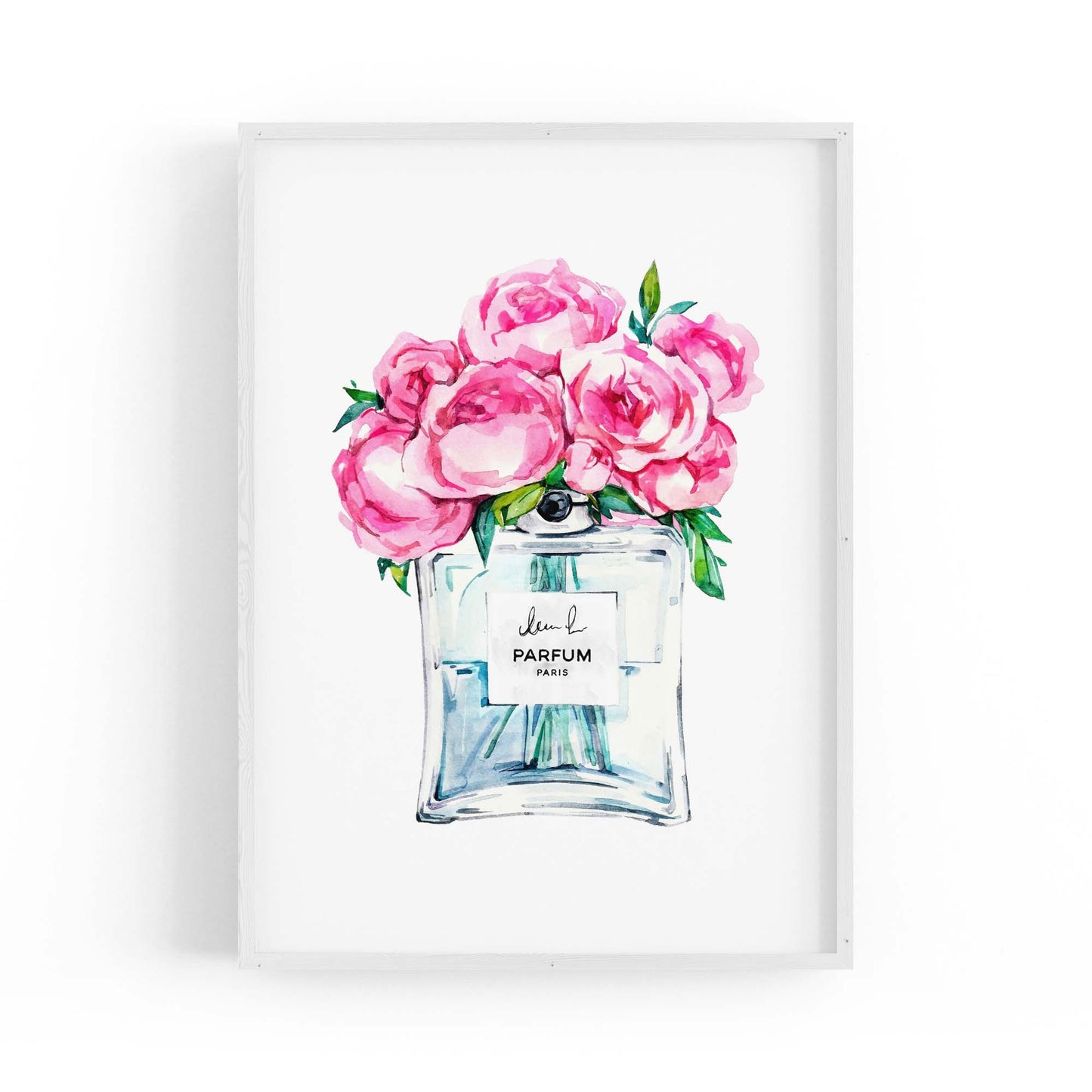 Pink Floral Perfume Bottle Fashion Flowers Wall Art #8 - The Affordable Art Company