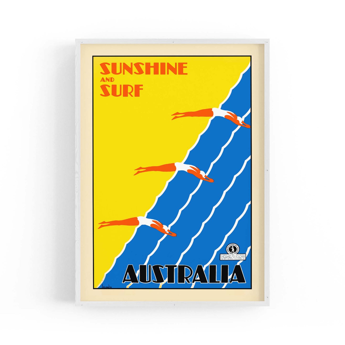 Vintage Sunshine and Surf, Australia Advert Wall Art - The Affordable Art Company