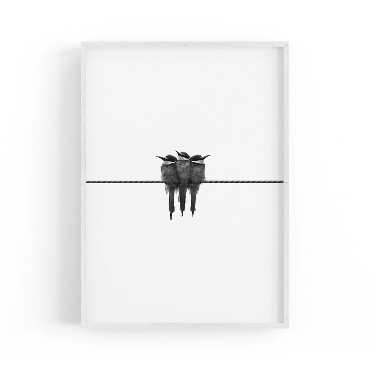 Abstract Bird on Wire Minimal Drawing Wall Art #2 - The Affordable Art Company