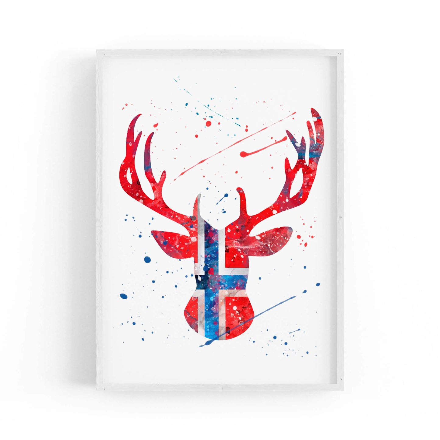 Norwegian Flag Deer Painting Wall Art - The Affordable Art Company