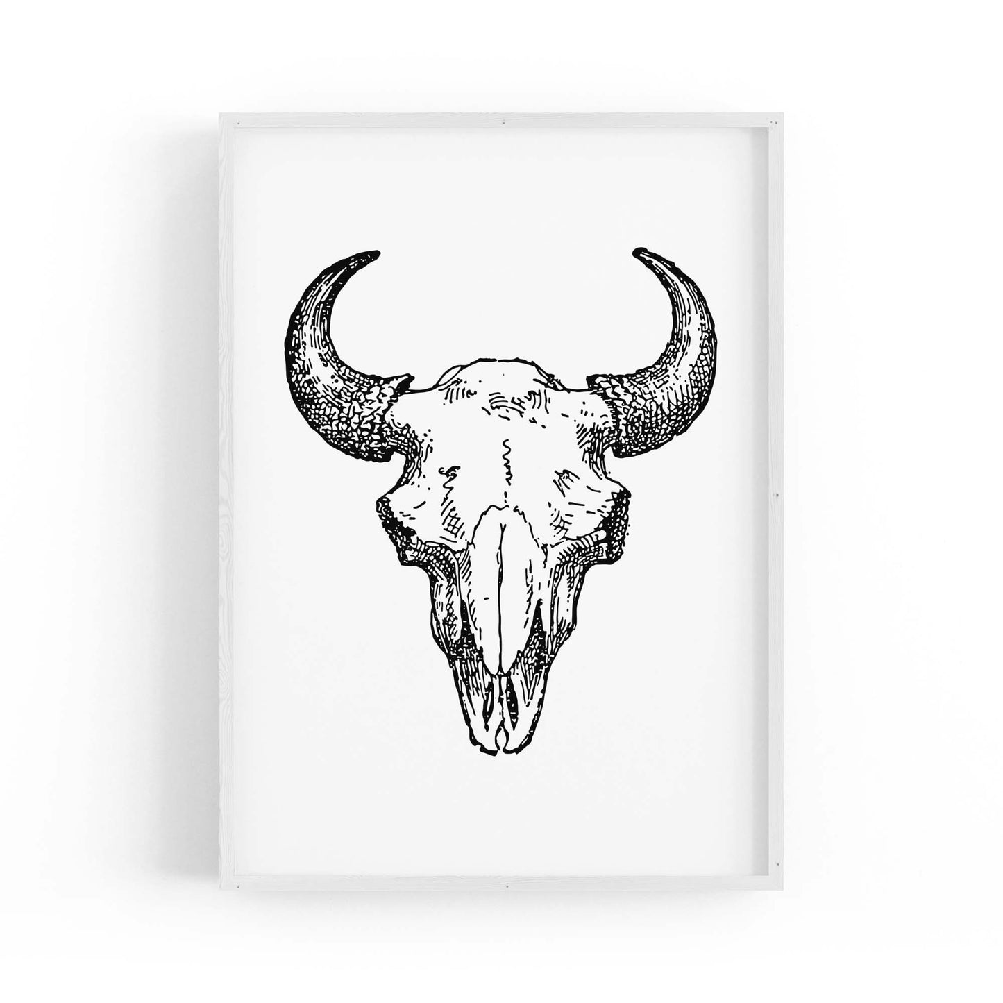 Minimal Bison Skull Man Cave Artwork Wall Art - The Affordable Art Company