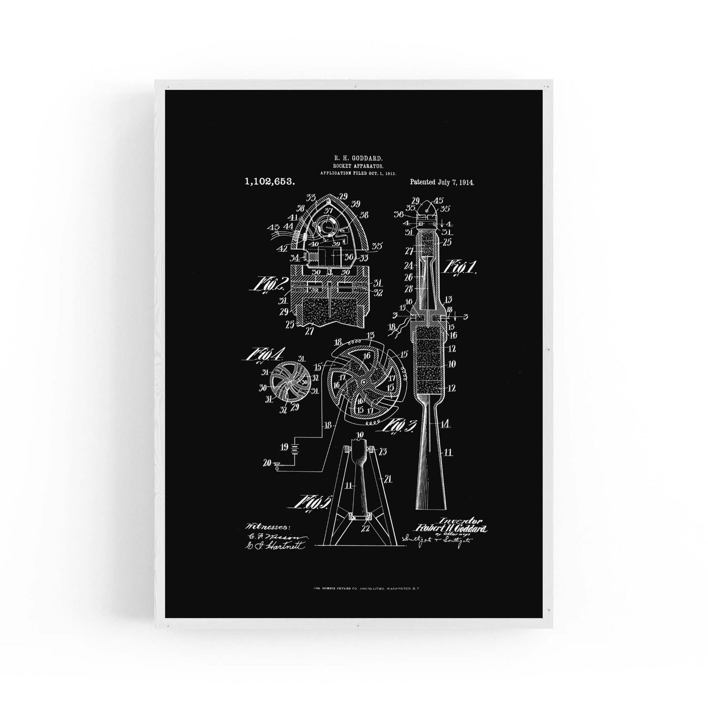 Vintage Rocket Patent Engineering Wall Art #1 - The Affordable Art Company