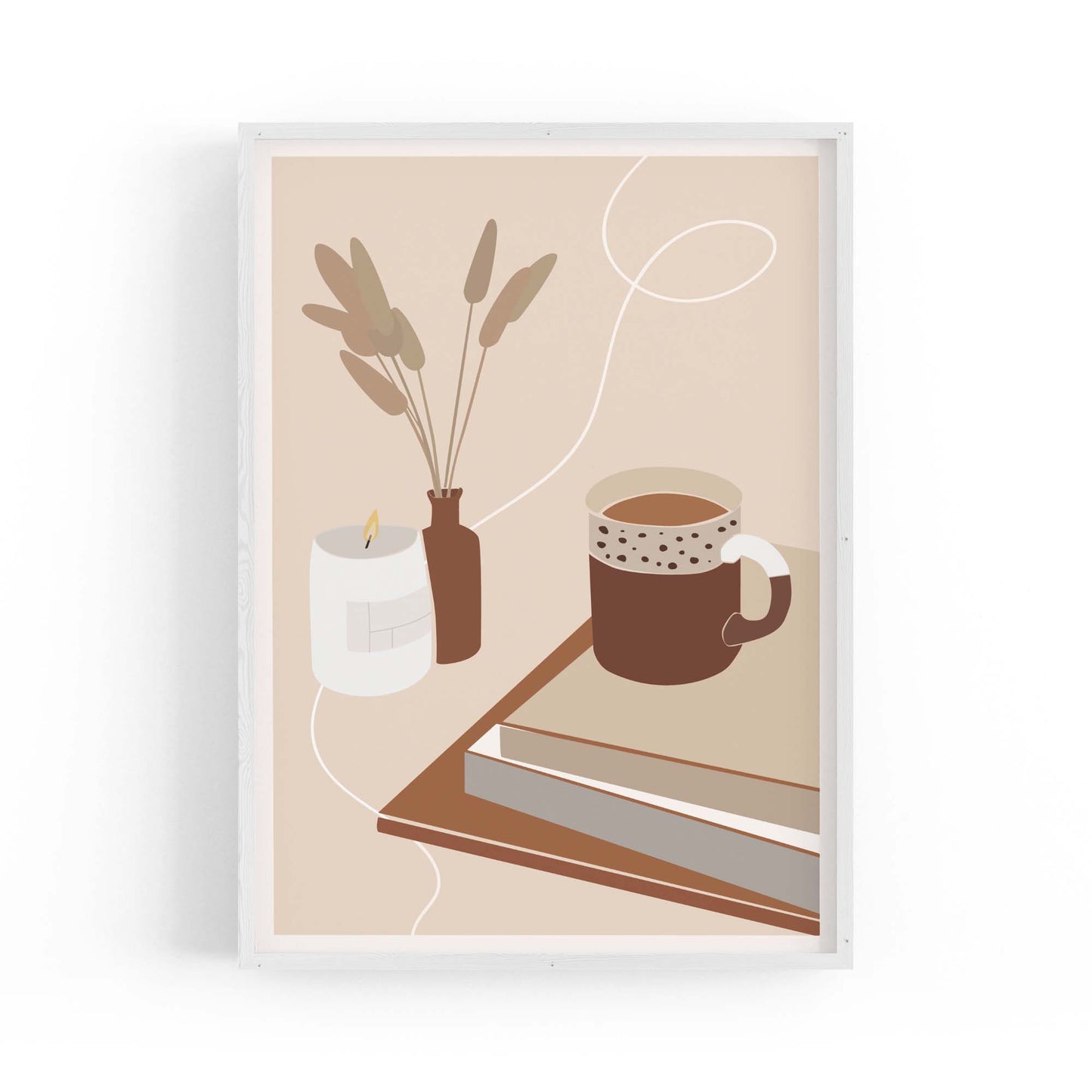 Abstract Coffee Morning Retro Minimal Wall Art - The Affordable Art Company