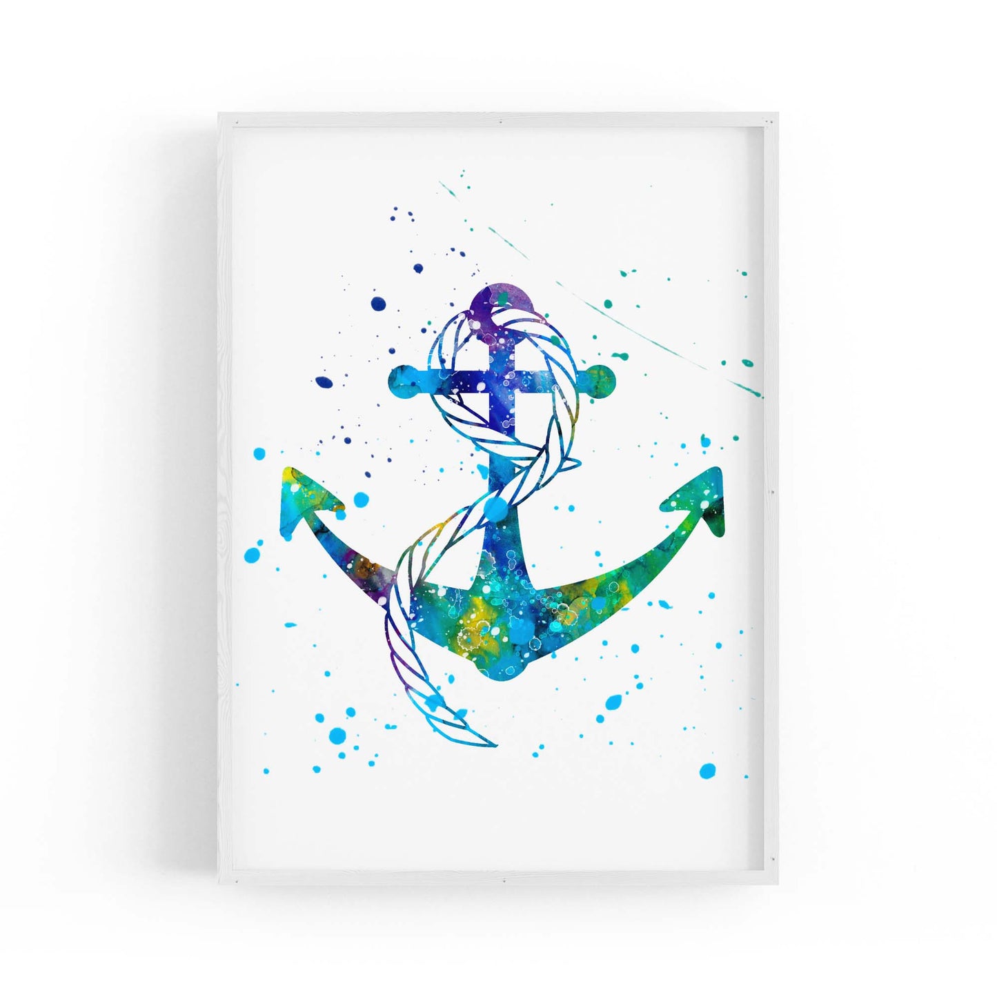 Anchor Painting Nautical Coastal Bathroom Wall Art #4 - The Affordable Art Company
