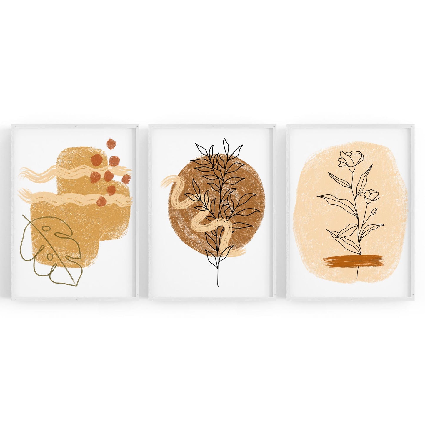 Set of Abstract Nature Kitchen Hallway Wall Art - The Affordable Art Company