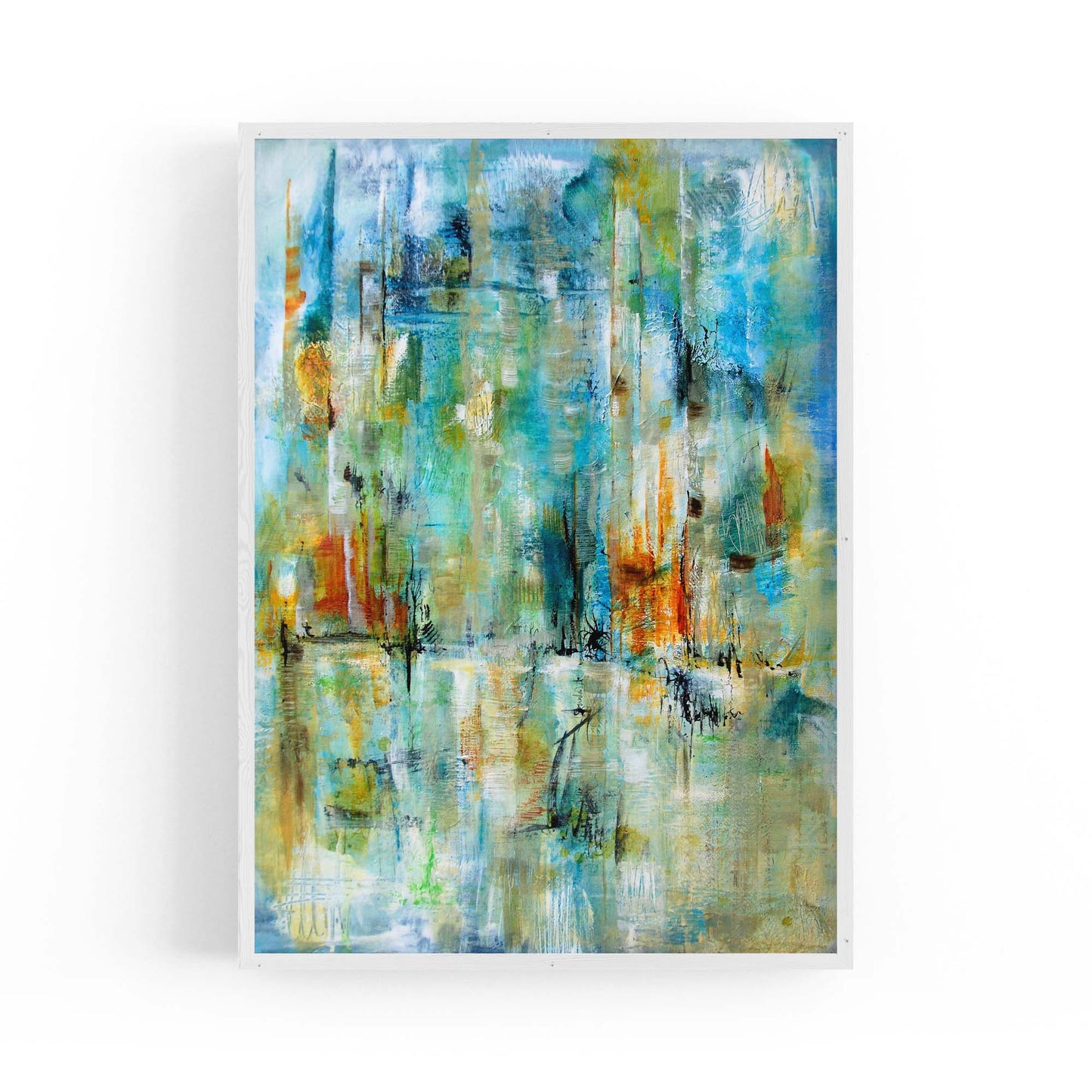 Blue Abstract Painting Minimal Modern Wall Art #2 - The Affordable Art Company